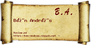 Bán András névjegykártya