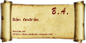 Bán András névjegykártya