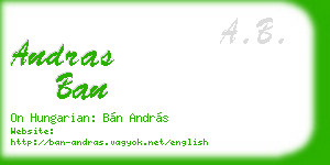 andras ban business card
