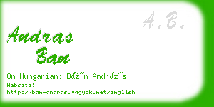andras ban business card